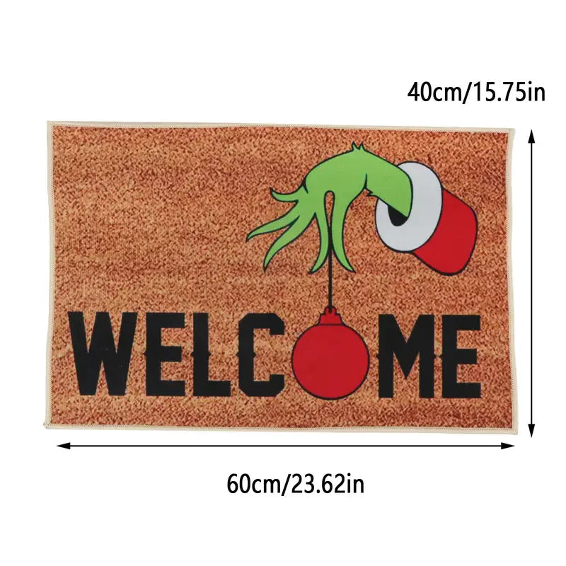 Welcome the Holidays with 1pc Christmas Welcome Merry Christmas Grinch Doormat
