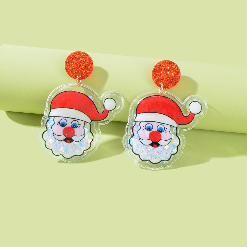 Christmas Santa Claus Earrings Drop Dangle Stud Party Jewellery Traditional Gift