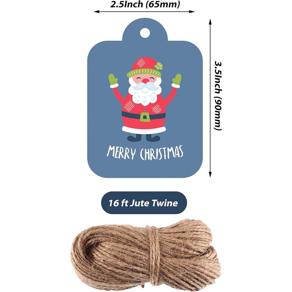 Classic Christmas Gift Tags with Jute Twine, Pack of 160