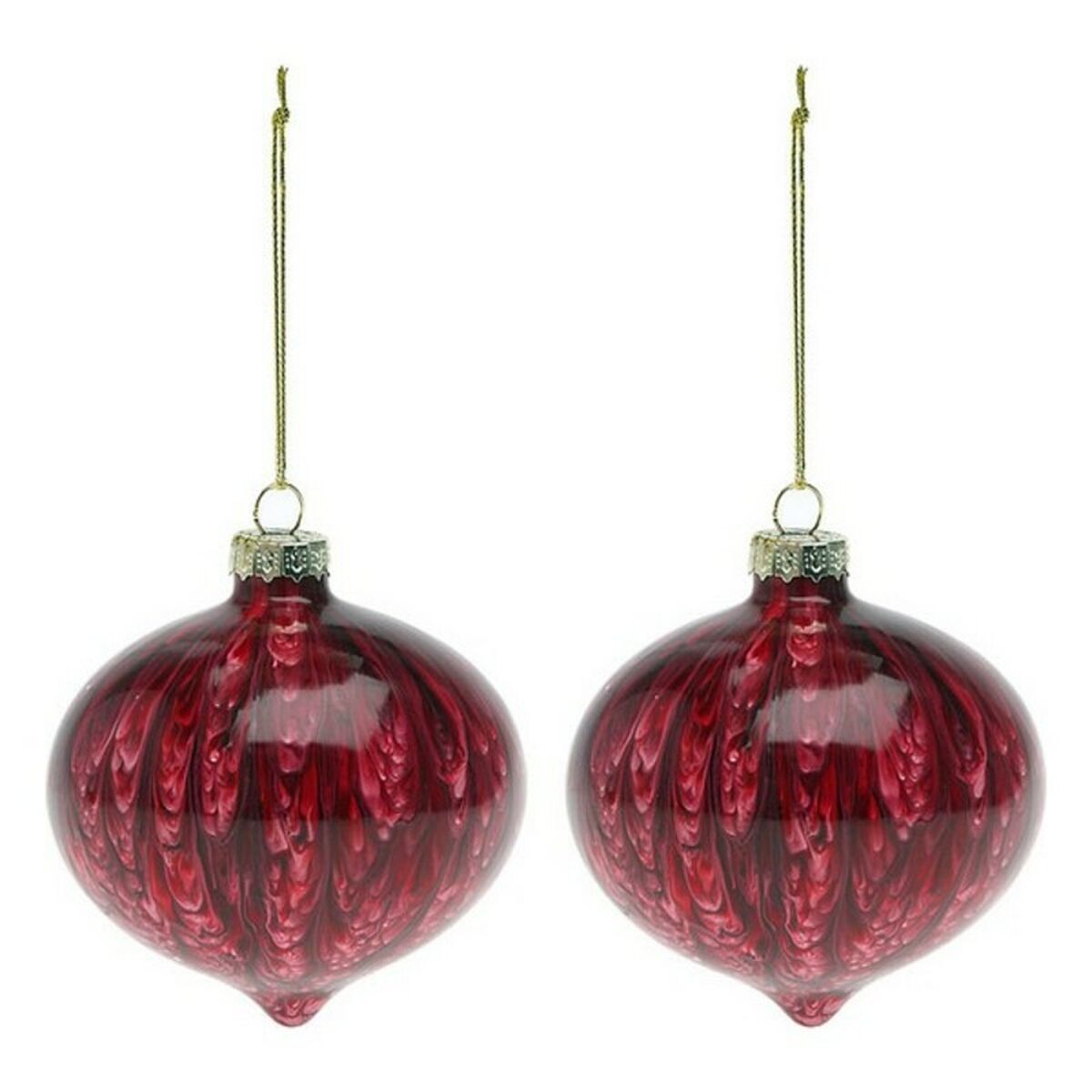 Christmas Baubles (2 pcs) 112490 Brown Red 8 cm (2 Units)