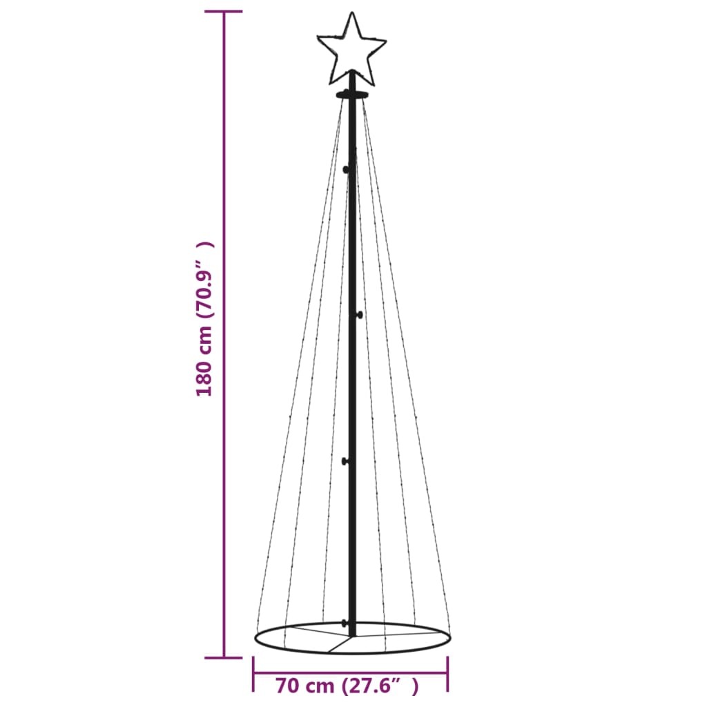 vidaXL Christmas Cone Tree Decoration Artificial Christmas Tree with LEDs