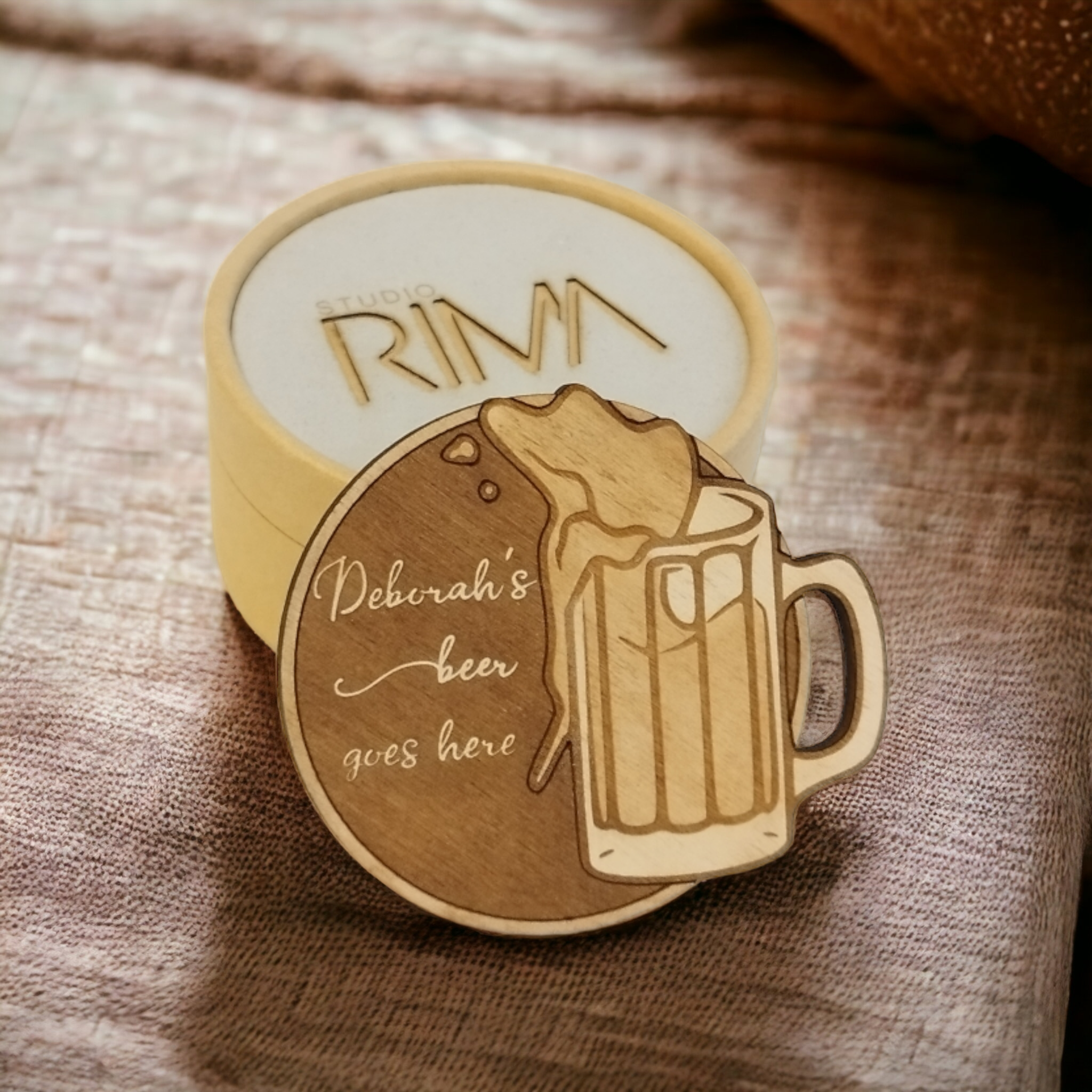 Set of 6 Drinks Wooden Coasters - Handmade Gift - Housewarming - Wood Kitchenware