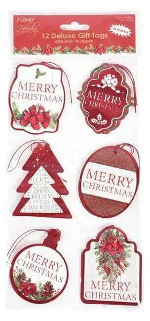 Christmas Die Cut Pop Layer with Hot Stamping Gift Tags (12ct)