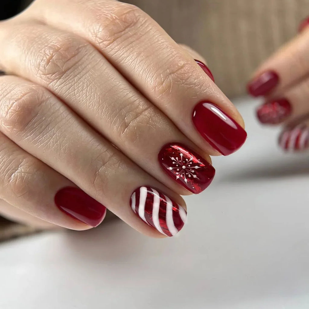 Christmas Glam Stiletto Nails