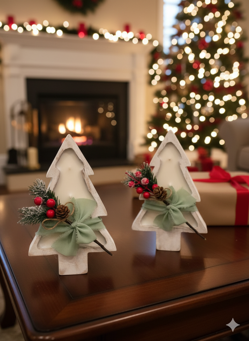 Christmas Tree Candle - Festive Holiday Scented Candle for Christmas Decor