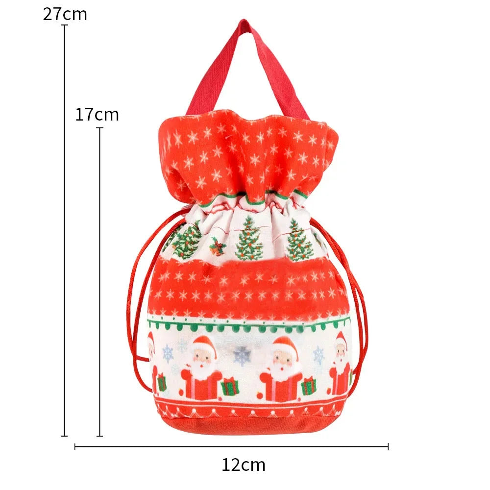 Christmas Velvet Drawstring Gift Bag