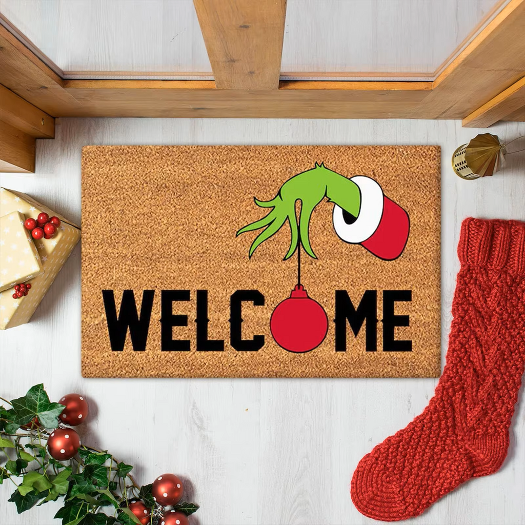 Welcome the Holidays with 1pc Christmas Welcome Merry Christmas Grinch Doormat