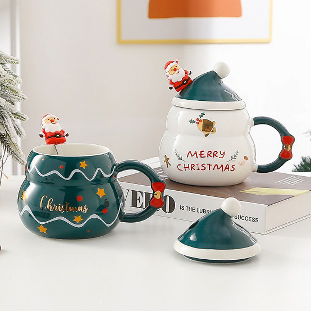 NNEDSZ Christmas Cup Gift Box Ceramic Mug Set Mug Gift Set Christmas Coffee Cup(Snowman)