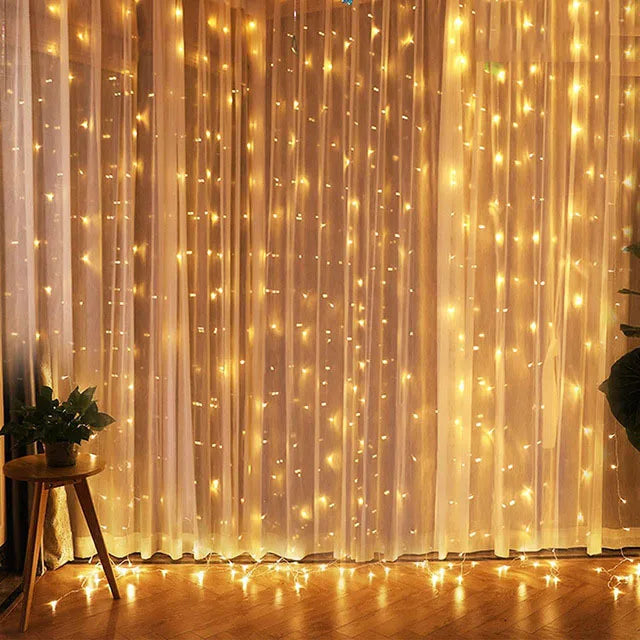 NNEDSZ Christmas Lights Curtain Garland