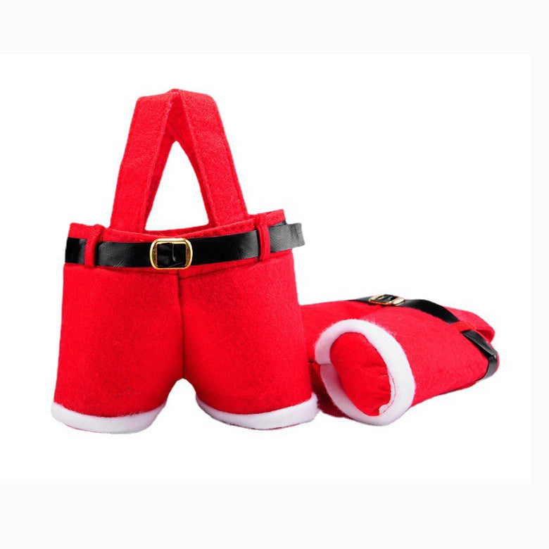 NNEDSZ 6pcs Big one Christmas Decoration Supplies, Christmas Pants, Gift Bags, Small Pants Candy Bags, Tote Bags, Wine Bottle Sets, Coke Bags