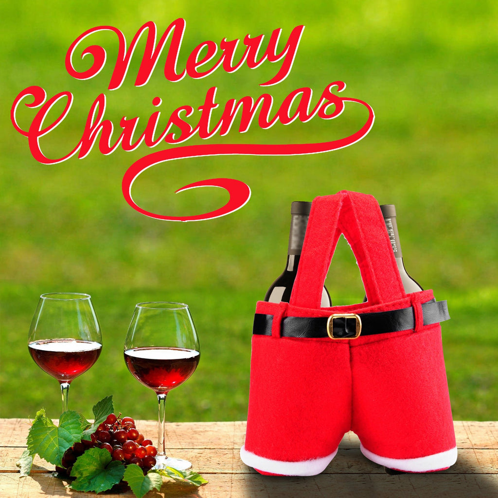 NNEDSZ 6pcs Big one Christmas Decoration Supplies, Christmas Pants, Gift Bags, Small Pants Candy Bags, Tote Bags, Wine Bottle Sets, Coke Bags