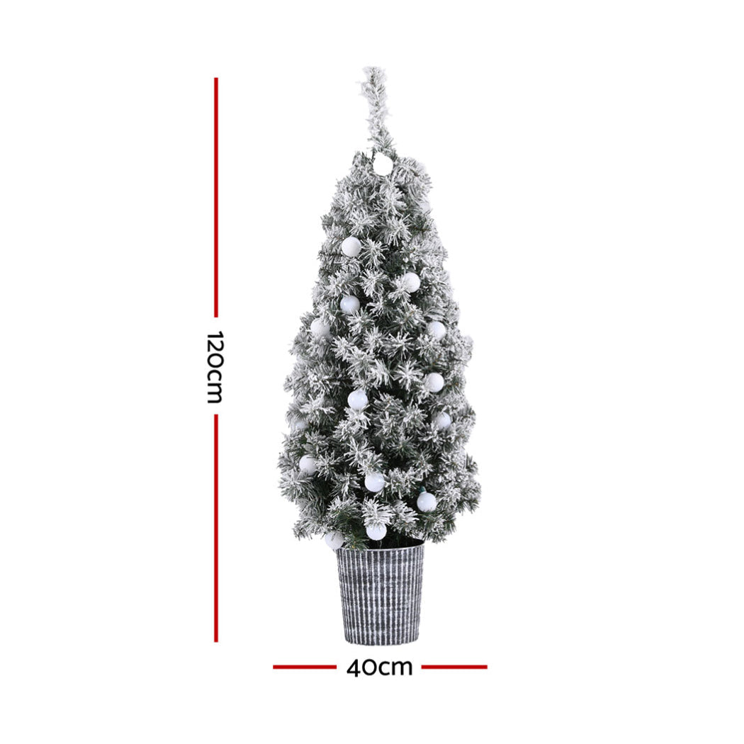 NNEDSZ Christmas Tree 1.2M Potted Snowy Xmas Tree