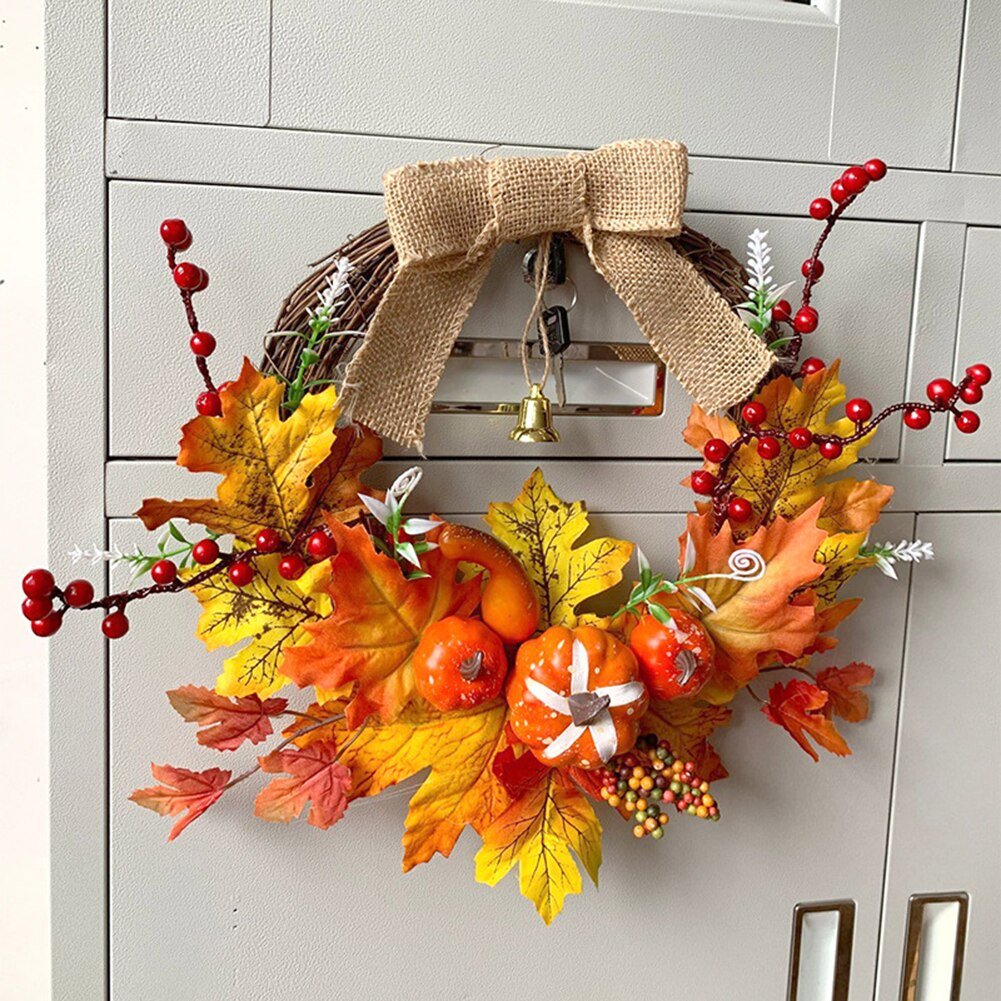 Christmas Halloween Artificial Wreath Party Home Decoration Supplies Gift Autumn Harvest Door Garland Thanksgiving