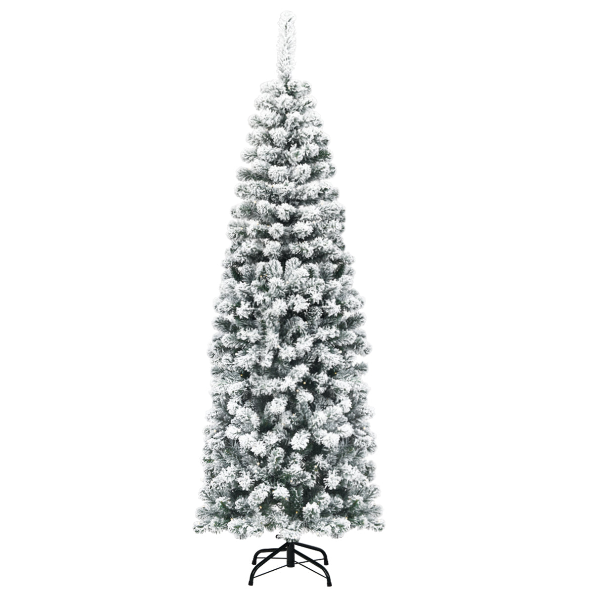 NNECW Slim Snow Flocked Christmas Tree for Home Decoration &amp Gift -1.8M