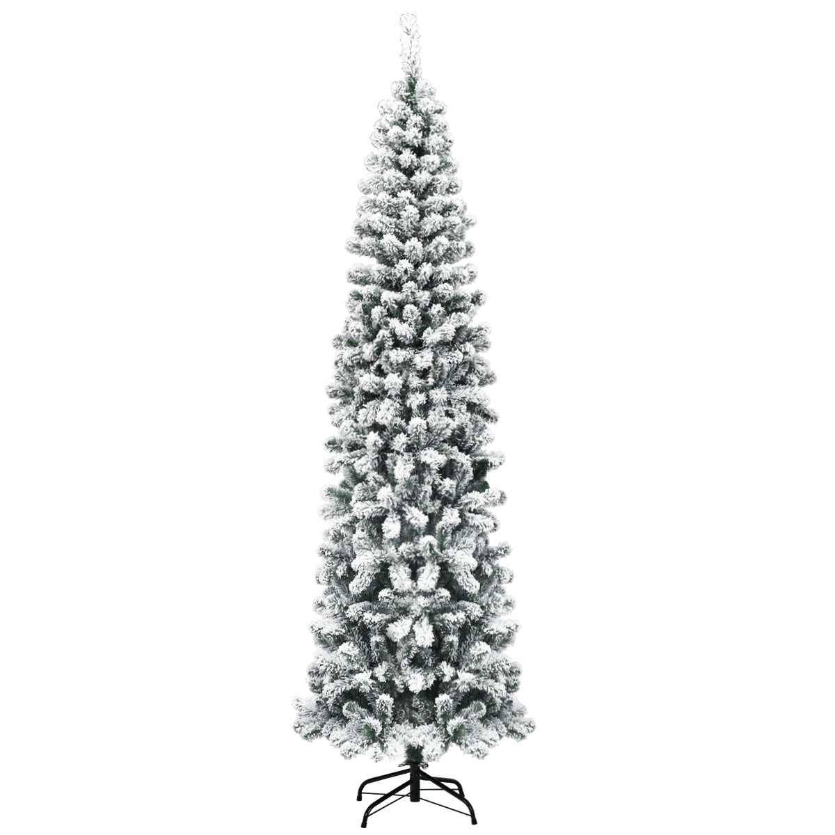 NNECW Slim Snow Flocked Christmas Tree for Home Decoration &amp Gift -2.27M