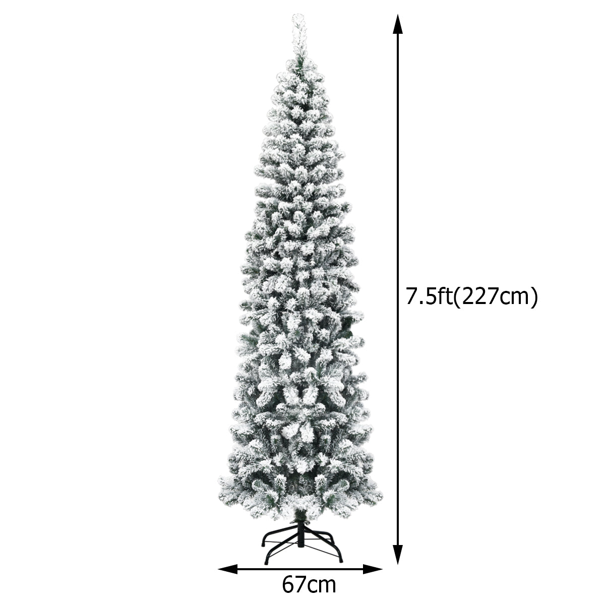 NNECW Slim Snow Flocked Christmas Tree for Home Decoration &amp Gift -2.27M