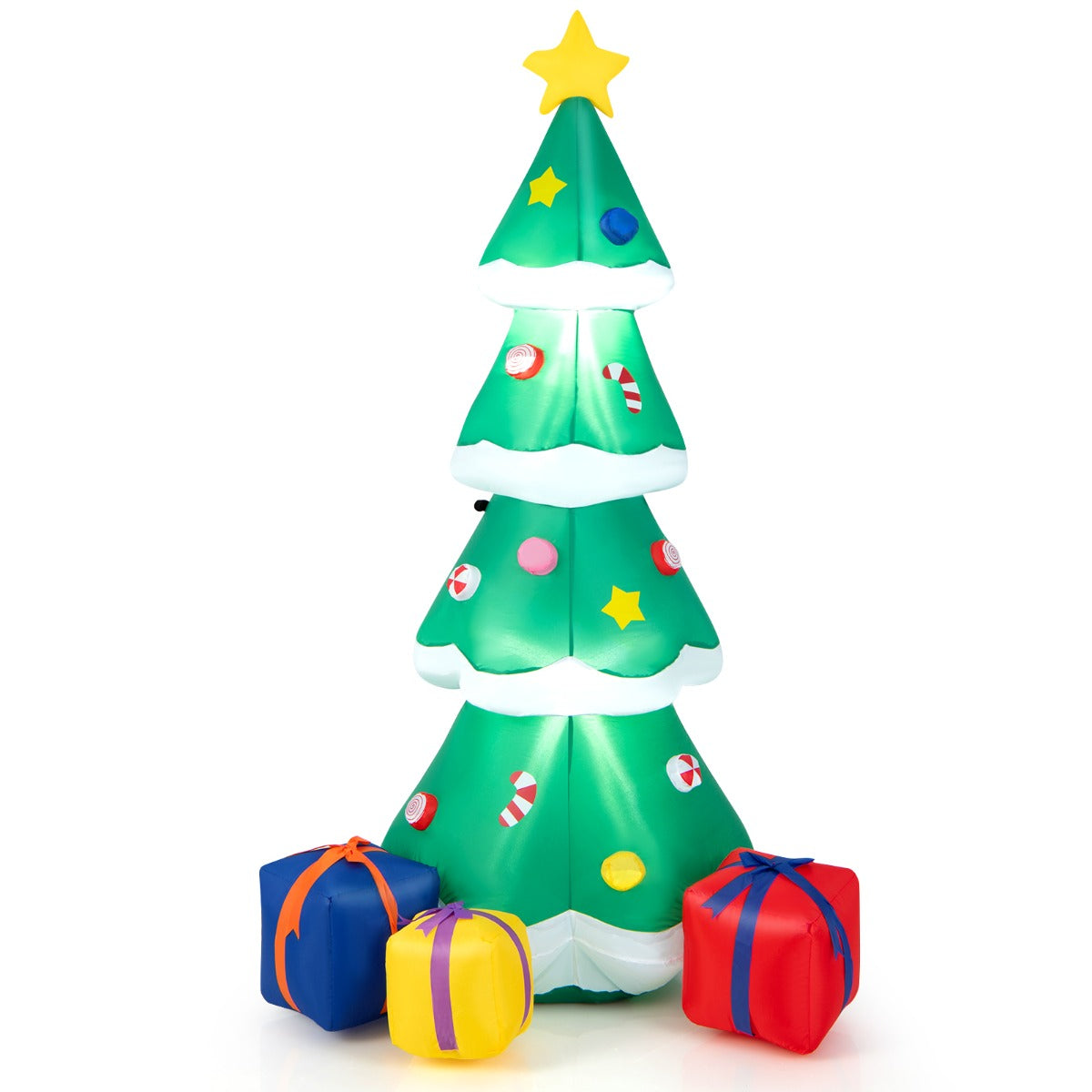 NNECW 180CM Inflatable Christmas Tree with Gift Boxes & LED Light
